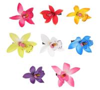 BIUDECO 8 Piezas Pinzas Cabello Estilo Hawaiano, Pinza Pelo Forma de Flor de Orquídea, Aleación de Zinc, Spandex y Poliéster, para Mujeres y Niñas, Boda y Fiesta