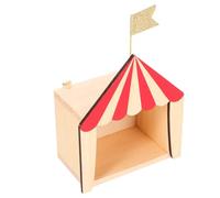 BIUDECO Adorno Pequeño para Mesa en Forma de Casita de Madera Roja, Contenedor de Almacenamiento Decorativo Diseño de Circo, Adecuado para Habitación Infantil y Color Aleatorio