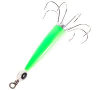 BIUDECO Anzuelo de Calamar Fluorescente Doble para Pesca en Roca, Señuelo Artificial Ojos Luminosos para Pesca Nocturna de Calamares y Pulpos, Anzuelo de 10 Garras Resistente