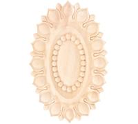 BIUDECO Aplique de Madera Tallada Decorativo sin Pintar Adorno Ovalado para Puertas y Muebles Resistente y Fácil de Pintar para Decoración Hogar