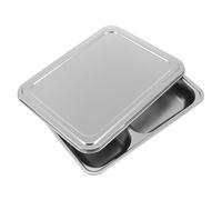 BIUDECO Bandeja de Comida Dividida de Acero Inoxidable Compartimentos con Tapa Bandeja Ligera para Almuerzo y Cafeterías Restaurantes y Escuelas Reutilizable