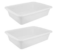 BIUDECO Bandejas de plástico blanco para experimentos químicos y organización, resistentes y anti-derrame, paquete doble para laboratorios educativos y de investigación