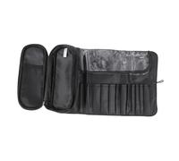 BIUDECO Bolsa de Maquillaje Portátil Negra Organizador para Brochas y Herramientas de Cosmética Neceser de Viaje Multifuncional para Mujeres y Viajeras