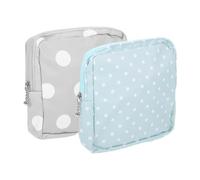 BIUDECO Bolsa Sanitaria para Mujer y Adolescentes, Ligera y Portátil de Tela Oxford Diseño de Puntos, Tamaño Bolsillo para Llevar Toallas y Compresas Cómodamente