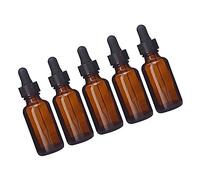 BIUDECO Botellas De Vidrio Rellenable Para Aceite Esencial Con Gotero, Pack De 5 Unidades De 30 Ml, Protección Ámbar, Reutilizables Para Aromaterapia y Mezcla Casera