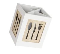 BIUDECO Caja de Almacenamiento de Cubertería de Madera Organizador de Utensilios de Cocina Soporte para Cucharas Tenedores y Palillos Diseño Compacto y Elegante para Encimeras de Cocina