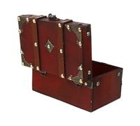 BIUDECO Caja de Almacenamiento de Madera Retro Pequeña Resistente y Ligera Caja Organizadora Cuadrada para Joyería y Decoración Elegante para Escritorio y Hogar