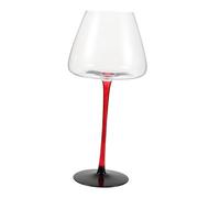 BIUDECO Copas de Vino Borgoña con Rojo Cristal Decorativo con Base Plana Resistente y Seguro para Degustación Bodas y Fiestas