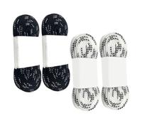 BIUDECO Cordones para Patines de Hockey Resistentes al Desgaste, Largos y Encerados, 2 Pares en Negro y Blanco, Antifractura, para Patinaje sobre Hielo y Deportes de Equipo