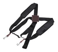 BIUDECO Correa de Hombro Doble para Djembé de Poliéster para Adultos, Correa Gruesa Negra Detalles en Piel Marrón, Diseño Resistente y Ajustable para Tambores Africanos, Accesorio