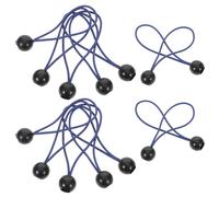 BIUDECO Cuerdas Elásticas de 6 Pulgadas con Bolas Plásticas de Colores 30 Piezas para Tiendas de Campaña y Lonas Cordones de Amarre Resistentes y Visibles para Uso Exterior y