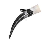 BIUDECO Cuerno Vikingo para Beber de Buey Natural Punta 36-40 Cm, Jarra Grande para Cerveza, Vino E Hidromiel, Taza Medieval Vintage para Decoración y Eventos Sociales