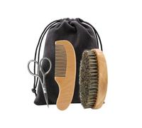 BIUDECO Cuidado de Barba para Hombre con Tijeras Peine Cepillo Suave y Bolsa de Almacenamiento Kit Completo de Herramientas para Afeitado y Estilizado Diario