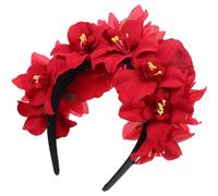 BIUDECO Diadema de Flores Simuladas para Mujer Flor de Peonía Roja, Accesorio de Tela Retro Elegante para Viajes y Diversas Ocasiones