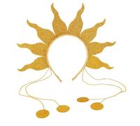 BIUDECO Diadema de fuego con diseño de llamas y cuentas, accesorio para cabello de tela no tejida para adultos y en carnavales y celebraciones temáticas