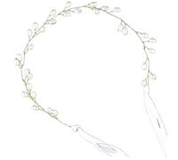 BIUDECO Diadema Nupcial Artesanal de Alambre Dorado con Perlas y Cristales Tocado para Boda y Fiesta Mujer Accesorio Elegante para Invitadas