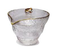 BIUDECO Distribuidor de Té de Vidrio Diseño Único y Capacidad, Taza Decorativa Dorada Adecuado para Cocina y Regalos para Amantes del Té