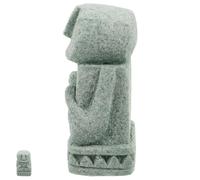 BIUDECO Escultura Miniatura de Piedra Balinesa para Jardín Zen Figura de Hombre Pensante Tallada Decoración Creativa para Patio y Terrarios Adorno de Mesa Tribal Estatua de Jardín al