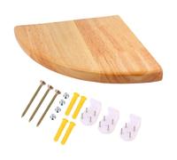 BIUDECO Estante de Esquina Flotante de Pared para Baño, Madera de Caucho 25 Cm Radio, Diseño Sectorial, Soporte para Almacenamiento y Decoración, Estantería Montada en Pared, Ahorro