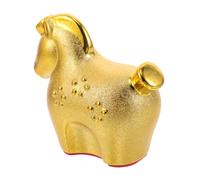 BIUDECO Estatua de Caballo de Fuego Chino en Cerámica Dorada para Escritorio Diseño Ligero y Ornamento Elegante para Decoración del Año Chino 2026