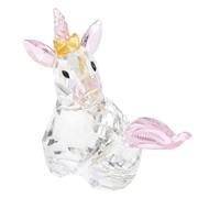 BIUDECO Estatua de Cristal de Unicornio Decorativa Pequeña para Mesa, Figura de Animal de Cristal Roja Mariquita, Adorno Artístico para Sala y Oficina, Embellecimiento para Hogar