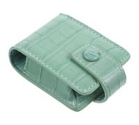 BIUDECO Estuche de Maquillaje Pequeño con Espejo, Estuche para Lápiz Labial Verde Textura Cocodrilo, Bolso Compacto de Viaje para Mujer, Contenedor Portátil para Pintalabios y Cosméticos