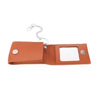 BIUDECO Estuche Organizador de Pintalabios con Espejo para Bolso, Resistente a Rayaduras, Color Marrón, Material PU y Metal, Adecuado para Uso Diario y Viajes