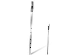 BIUDECO Flauta Irlandesa En Clave c Para Principiantes, Flauta Travesera De Metal Tono Alto, Instrumento Musical Profesional Para Niños Acabado Plateado y Manual De Enseñanza