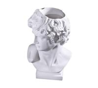 BIUDECO Florero Artístico de Resina para Arreglo Floral Decoración de Hogar y Oficina Diseño con Figura de David Contenedor Creativo para Flores Secas y Organizador Decorativo