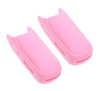 BIUDECO Funda de Silicona Aislante Térmica para Rizador de Pelo 2 Piezas Rosa, Cubierta Antideslizante para Mango, Protección contra Quemaduras, Apta para Uso Doméstico y