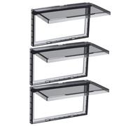 BIUDECO Funda para Interruptores de Pared Negra Autoadhesiva Doble Ranura Tamaño Ultrafino Pack de 3 Unidades Cubierta Eléctrica Segura para Baño y Cocina Resistente a Salpicaduras