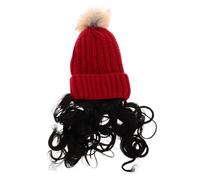 BIUDECO Gorro de Punto con Peluca para Mujer Estilo Festivo para Navidad y Año Gorro de Invierno Cálido y Adaptable para Fiestas Cosplay y Actividades al Aire Diseño con Extensiones de