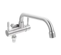 BIUDECO Grifo Empotrado de Pared para Baño y Cocina, Acero Inoxidable 304, Monomando Frío, Modelo, Instalación Sencilla y Resistente, Grifo Doble Uso para Fregadero Doméstico