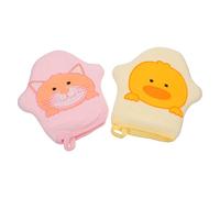 BIUDECO Guantes de Ducha de Algodón para Ñiño Forma de Estrella de Dibujos Animados, 2 Piezas, Seguros Anillo para Colgar, Ideales Baño en Casa o Viajes Color Aleatorio