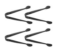 BIUDECO Juego de 4 Pinzas Pequeñas para Galletas de Acero Inoxidable Negras Antideslizantes para Buffet Cafetería y Desayuno Ideales para Mojar Galletas Servir Aperitivos y Cubitos de