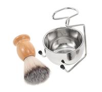 BIUDECO Kit de Afeitado para Hombres Bol de Acero Inoxidable y Brocha de Afeitar de Nylon para Experiencia Cómoda y Afilada en Afeitado Húmedo