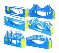 BIUDECO Kit de Construcción Diseño Sencillo 6 Piezas Maquetas de Puentes para Plástico Azul y Tamaño Compacto y Desarrollo de Habilidades Prácticas para Experimentos Educativos
