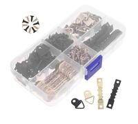 BIUDECO Kit para Colgar Cuadros 250 Piezas con Tornillos de Hierro Negro Colgadores Dentados y Anillos Triangulares Resistentes para Montaje Seguro de Marcos Adecuado para Obras de Arte