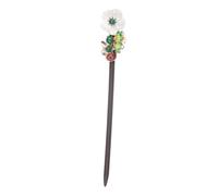 BIUDECO Lantern Festival Hairpin Floral Oriental Headdress Antique Wood Hair Bun Clip Traditional Chinese Hair Stick For Hanfu And Daily Wear
