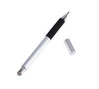 BIUDECO Lápiz Capacitivo Multifunción 2 1 para Smartphone y Tablet, Herramienta De Escritura Metálica, Punta Fina y Redonda, Color Plateado, Tamaño Compacto, Diseño Ergonómico