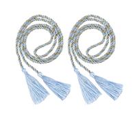 BIUDECO Lazos para Cortinas Borlas, Color Azul Lago, Tamaño Largo, Cuerda para Atar Cortinas, Sujetacortinas Funcionales, para Sala de Estar y Dormitorio, Paquete de 2 Unidades