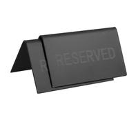 BIUDECO Letrero de Mesa Reservado de Acero Inoxidable 6x10 Cm, Señal Triangular Invertida para Restaurantes y Bodas, Tarjeta de Reserva Práctica y Compacta para Eventos y Fiestas, Pack