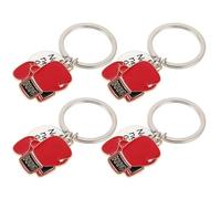BIUDECO Llaveros de Guantes de Boxeo Miniatura 4 Piezas Colgantes Metálicos Rojos Llavero de Boxeo para Accesorios Deportivos Obsequio Unisex para Mochilas y Bolsos