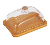 BIUDECO Mantequera Rectangular de Vidrio Transparente con Tapa Hermética Bandeja para Mantequilla y Queso para Refrigerador y Servir Postres la Encimera