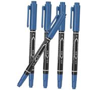 BIUDECO Marcadores de Posición para Tatuajes de Cejas 5piezas Azul, Lápices de Mapeo de Cejas Punta Fina de 0.6mm y Punta Gruesa de 1.2mm, Plástico Resistente al Agua para Profesionales