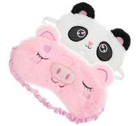BIUDECO Máscaras para Ojos de Animales 2 Piezas, Cobertura Ocular a Prueba de Luz, Suave y Ligera, Bandas Elásticas Ajustables, para Dormir, Viajes y Descanso, Ideales para Niños