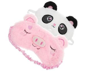 BIUDECO Máscaras para Ojos de Animales 2 Piezas, Cobertura Ocular a Prueba de Luz, y Ligera, Bandas Elásticas Ajustables, para Dormir, Viajes y Descanso, Ideales para Niños