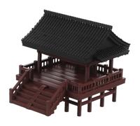 BIUDECO Miniature Vintage Architectural Model Ornament Double Layer Garden Pavilion For Fish Tank and Desktop Traditional Chinese Style Micro Landscape Decoration Compact