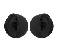 BIUDECO Modelo de oreja de silicona, flexible y realista, maniquí de perforación, portátil, negro, 2 piezas, para práctica de acupuntura, profesionales y principiantes