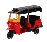 BIUDECO Modelo de Triciclo Retro de Aleación Rojo, Decoración Clásica Vintage para Escritorio y Hogar, Adorno Ligero y Compacto Adecuado para Coleccionistas y Amantes del Modelismo